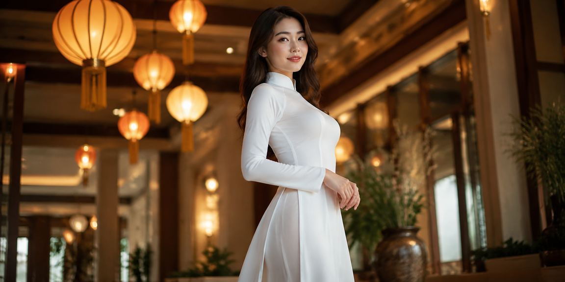 Người phụ nữ mặc áo dài tại Hội An nhận cashback bonus từ nền tảng casino trực tuyến